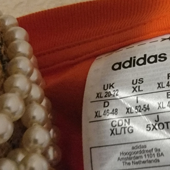 adidas Orange Long Sleeve Tee with Gold Logo - Picture 3 of 3